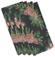 Greenery 19" Black Holiday Print Napkin, Set of 4