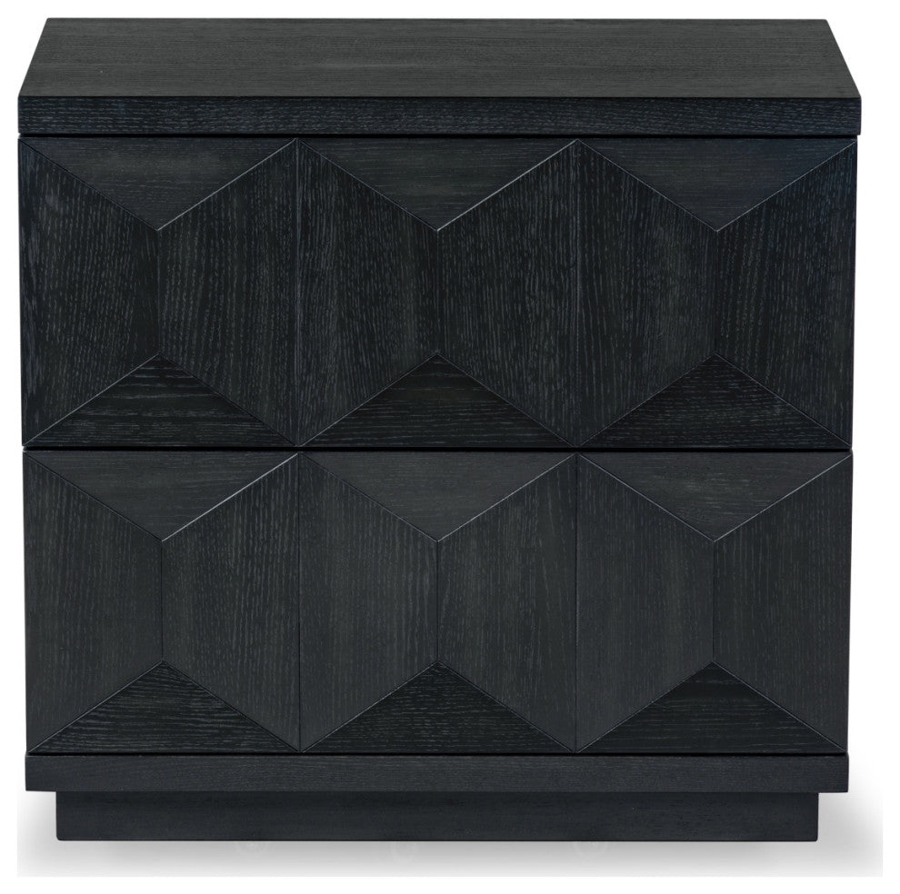 Safavieh Couture Deziree Wood 2 Drawer Nightstand, Black