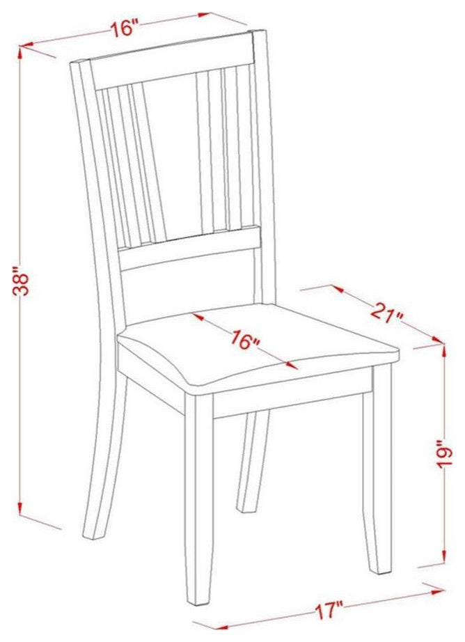 East West Furniture Dudley 38" Faux Leather Dining Chairs in Mahogany (Set of 2)