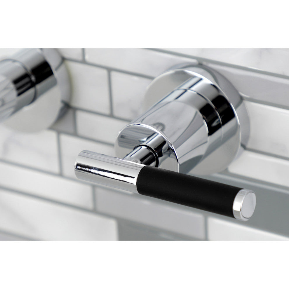 Kingston Brass KS8121CKL Two-Handle Wall Mount Bathroom Faucet, Polished Chrome
