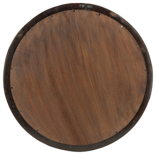 Transitional Decor Style Mango Wood Wall Mirror, Brown