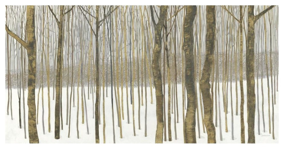 "Woods in Winter Gold" Digital Paper Print by Kathrine Lovell, 38"x20"