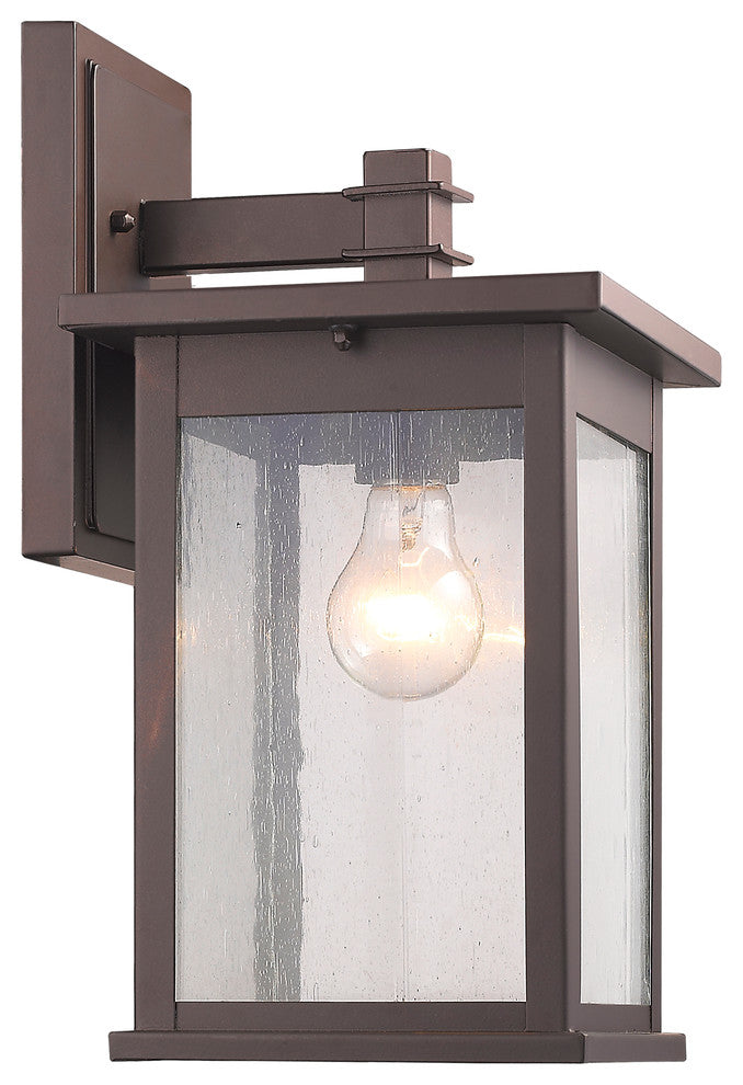 TRISTAN Transitional 1 Light Rubbed Bronze Outdoor Wall Sconce 14"
