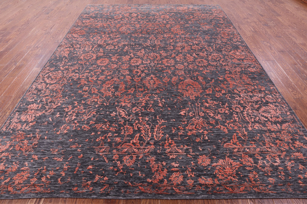 Persian Hand Knotted Wool & Silk Rug 8' 11" X 11' 11" - Q15751