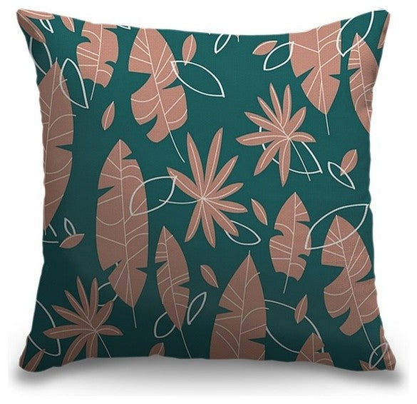 "Flat Palms Brown" Pillow 20"x20"