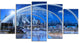 Blue Fantasy Landscape, Landscape Canvas Art Print, 60"x32", 5 Panels