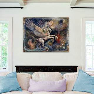 Unicorn Pegasus Wall and Table Top Wooden Decor, 12x9