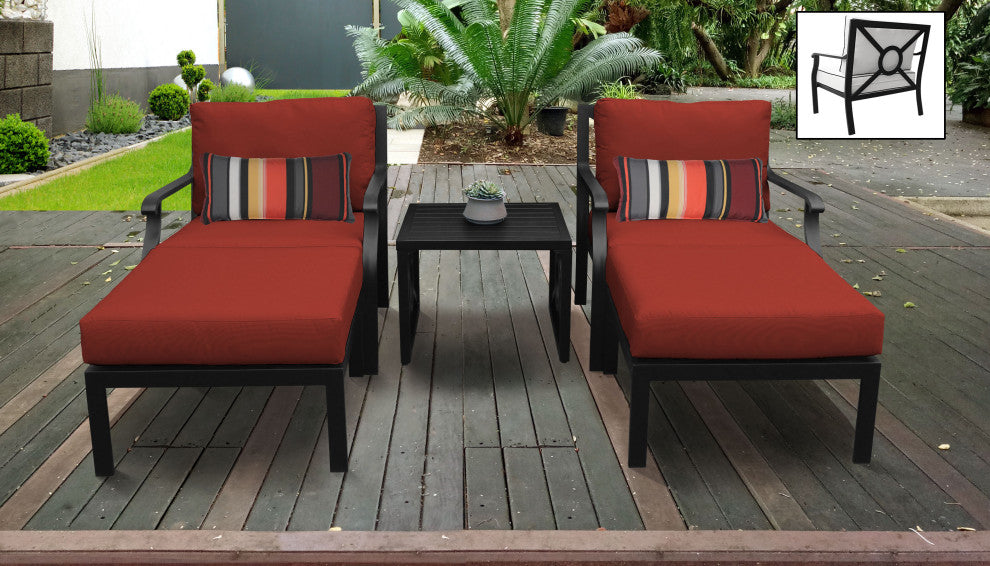kathy ireland Madison Ave. 5 Piece Aluminum Patio Furniture Set 05b, Cinnamon