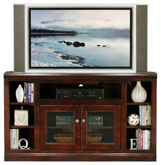 Eagle Furniture 55" Coastal Thin Corner Entertainment Console, Caribbean Rum