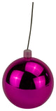 80Mm 3" Shiny Pink Ball Ornament With Wire And Uv Coating
