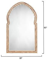 Bardot 60" Wood and Buffalo Bone Arch Wall Mirror