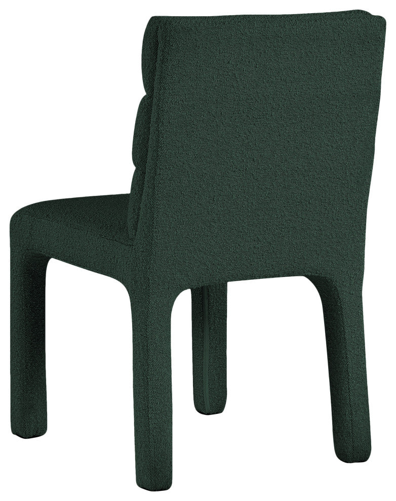 Kai Upholstered Dining Chair, Green, Boucle Fabric, Set of 2