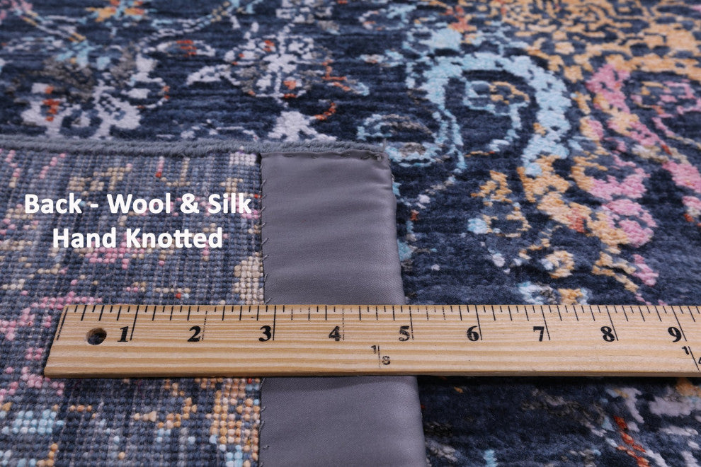 Runner Modern Wool and Silk Hand-Knotted Rug 2' 6" X 17' 11" Q11832