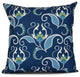 18x18", West Indies, Floral Print Outdoor Pillow, Blue