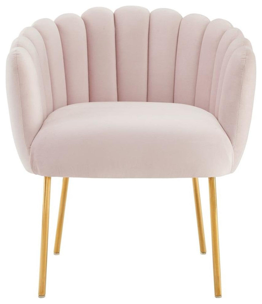 Sanna Channel Tufted Performance Velvet Armchair, Pink