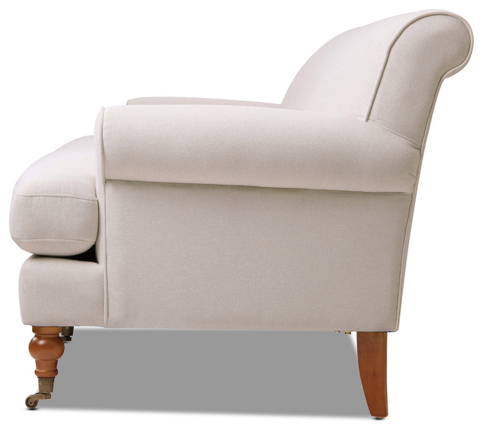 Alana Lawson 88" 3-Cushion Tight Back Sofa, Sky Neutral Beige Polyester
