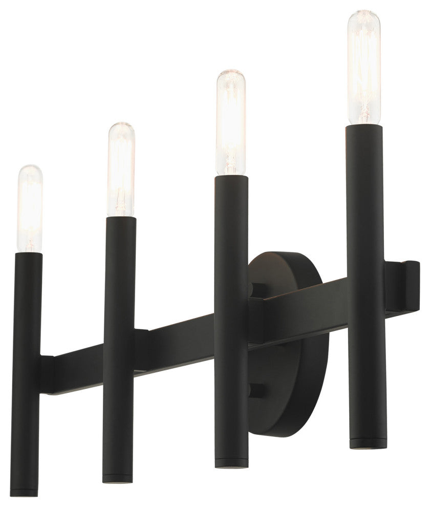 Black Mid Century Modern, Urban, Scandinavian, Minimal Vanity Sconce