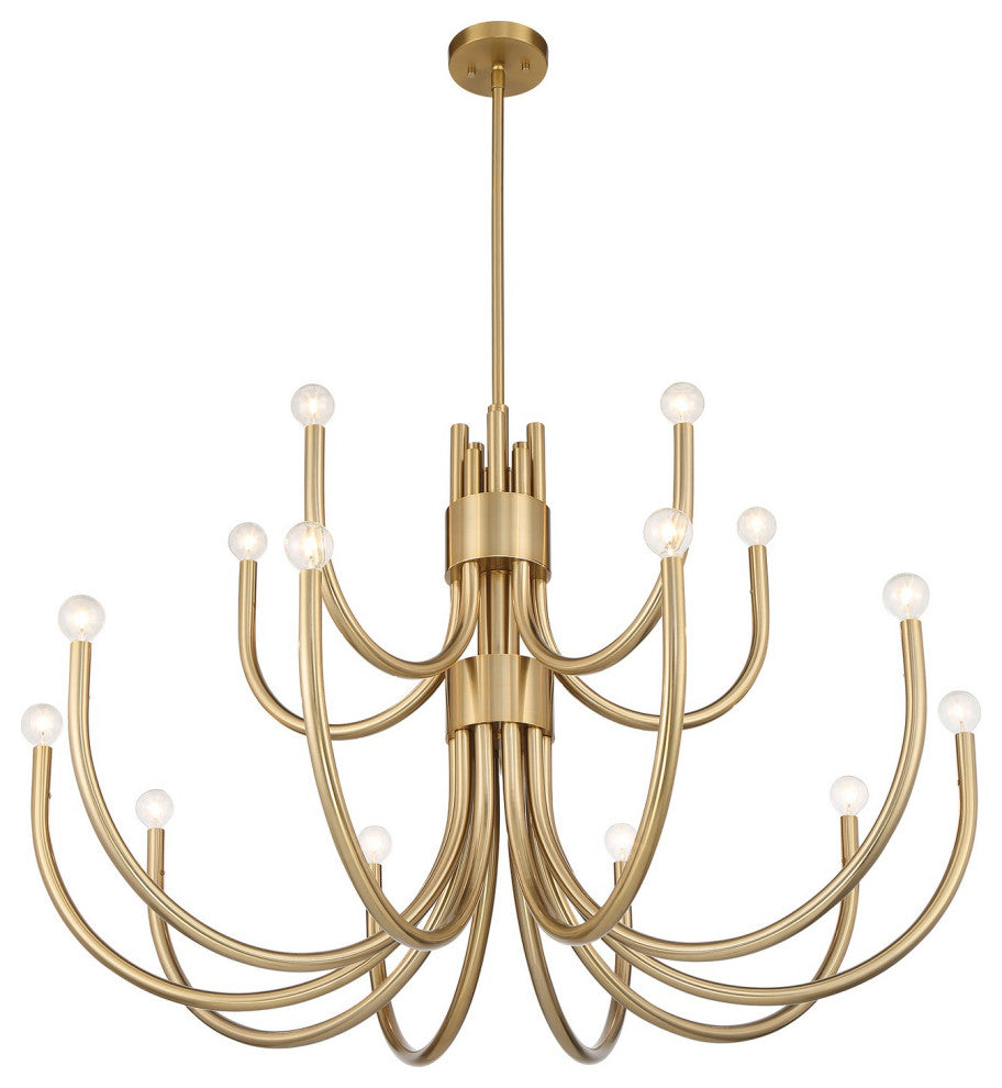 Sorrento 15-Light Chandelier, Noble Brass
