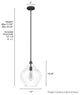 Hunter 12" Dunshire Noble Bronze, Seeded Glass 1 Light Pendant Ceiling