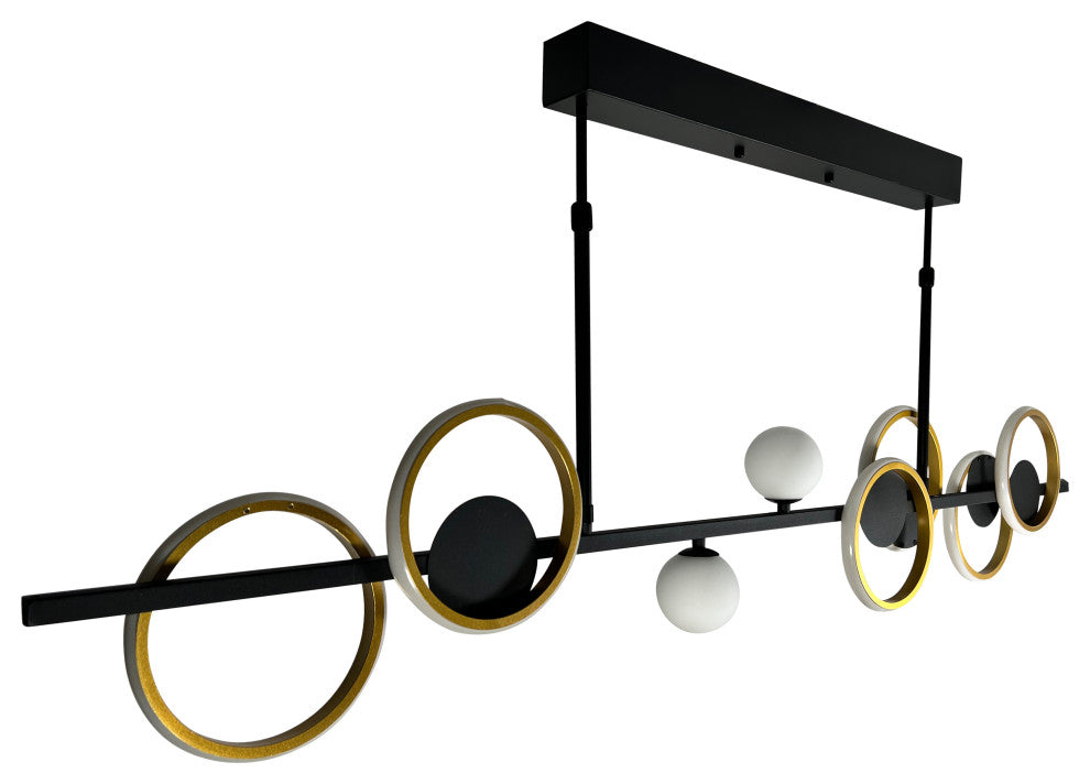 Itzayana 32-Watt Integrated LED and 2-Light Black Island Pendant