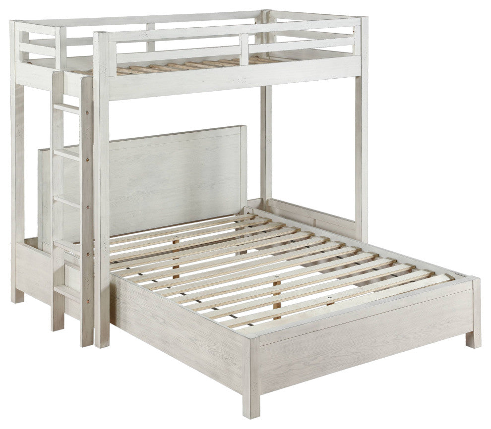 ACME Celerina Queen Bed, Weathered White Finish