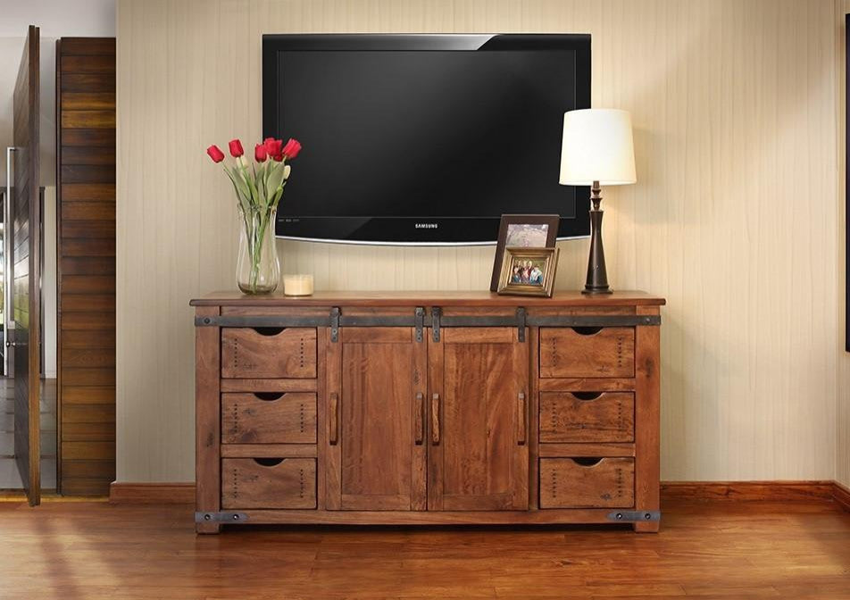 Granville Parota Sliding Door TV Stand - 70"