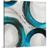 "Teal Ring I" Wrapped Canvas Art Print, 20"x20"x1.5"