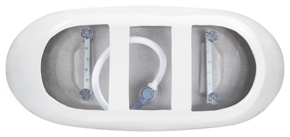 Givingtree 62"Acrylic Double-ended Freestanding Bathtub White Soaking Tub, 66