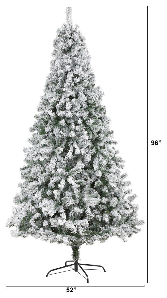 8'' Flocked Rock Springs Spruce Artificial Christmas Tree