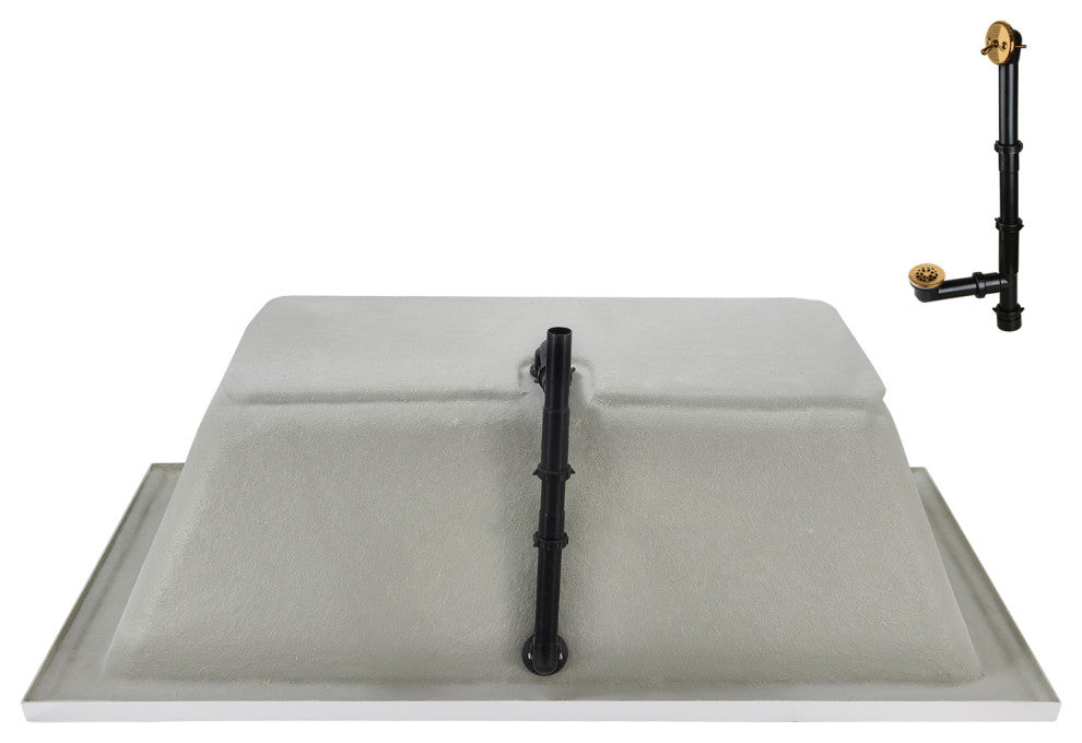 Streamline 66 in. x 34 in. Acrylic Drop-In Bathtub, Brushed Gold