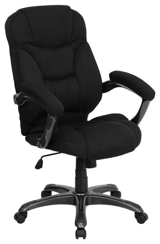 High Back Microfiber UpholsteOffice Chair, Black