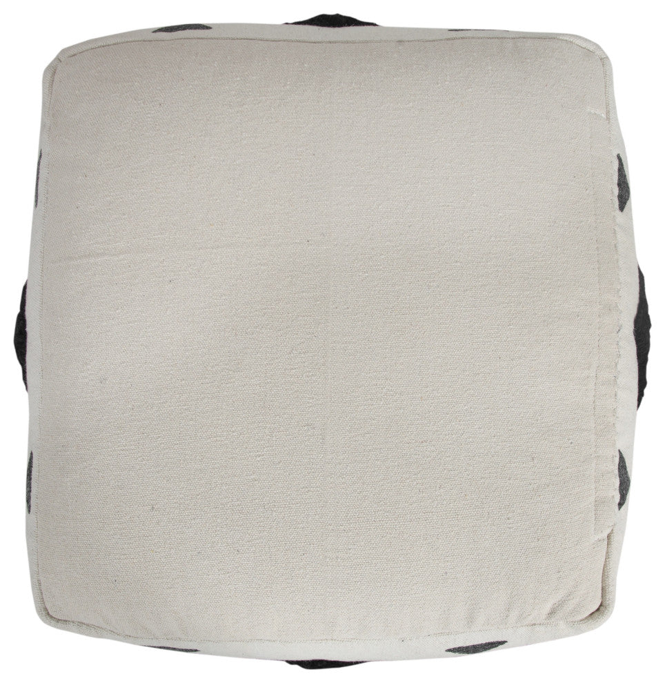 Textured Double Diamond Pouf Ottoman