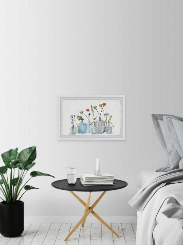 "Bottles for the Blooms" Framed Painting Print, 18"x12"