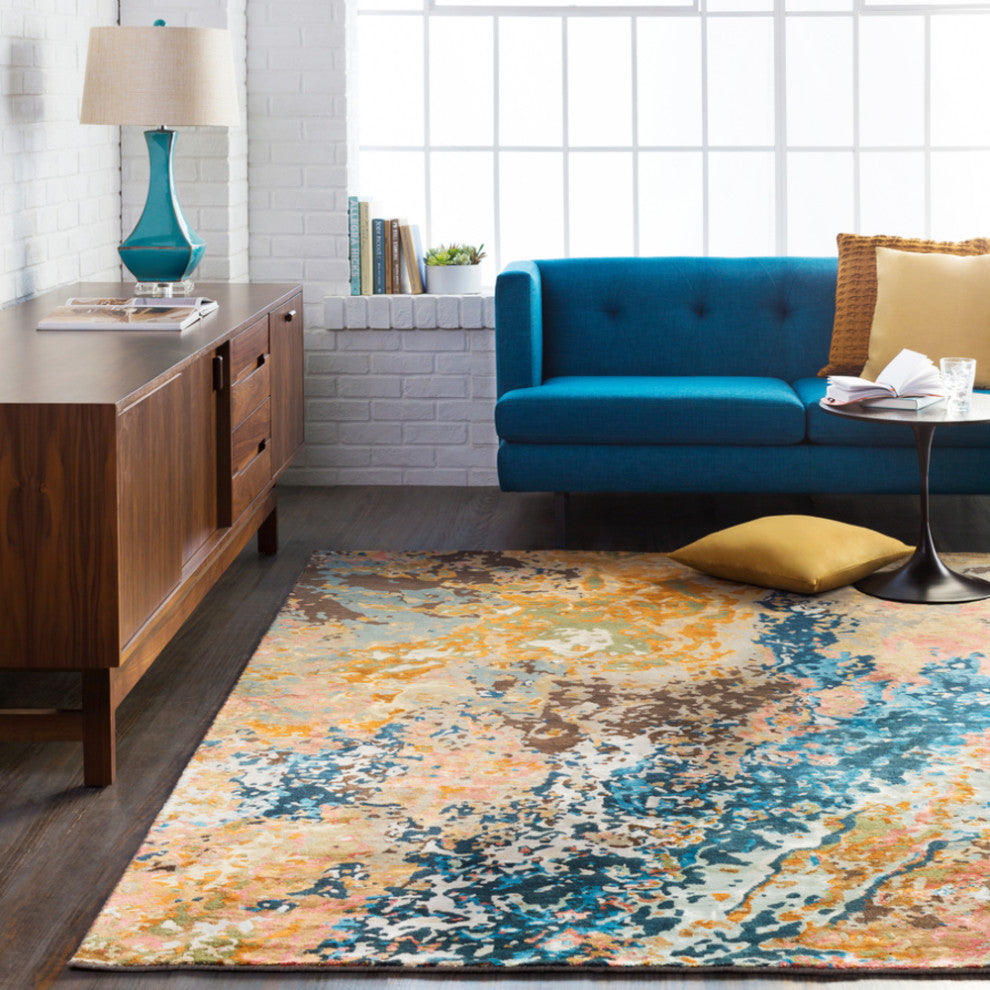 Surya Chemistry CHM-2002 Modern Area Rug, Navy, 9' x 13' Rectangle