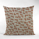 Plutus Brown Beige Angles Abstract Luxury Throw Pillow, 20"x20"