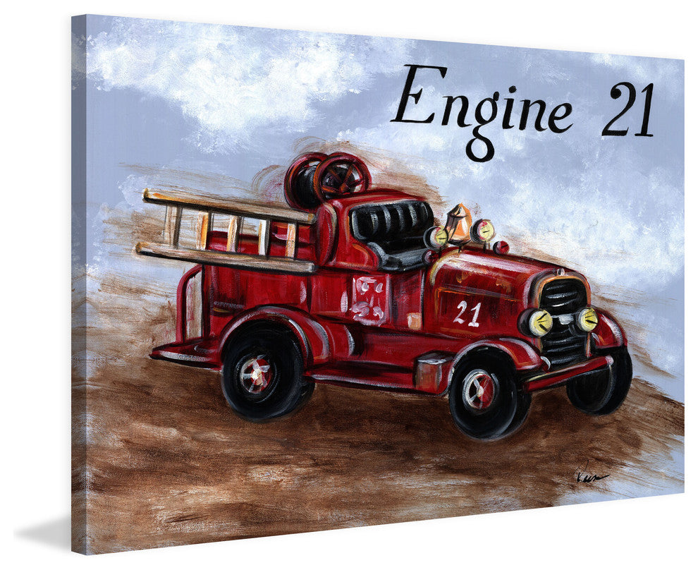 Marmont Hill, "Fire Engine" by Reesa Qualia Painting on Wrapped Canvas, 60x40