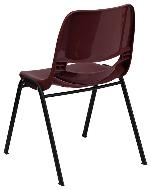 Flash Furniture Hercules Ergonomic Shell Back Stacking Chair in Burgundy
