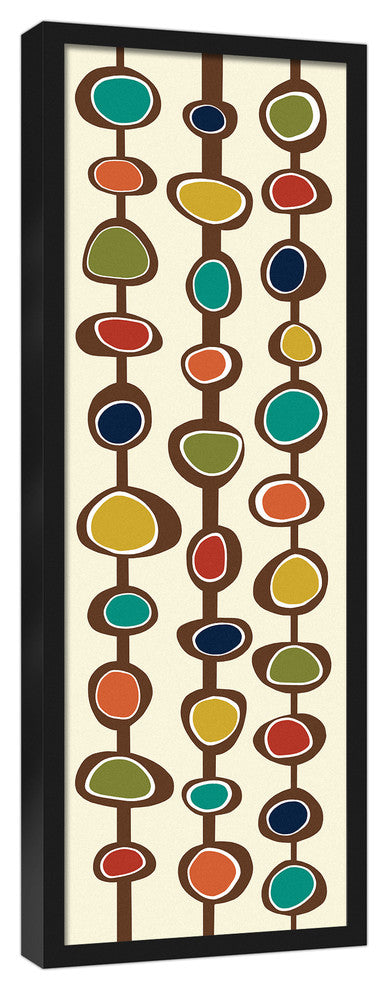 Midcentury Modern Pods 12x36 Black Framed Canvas