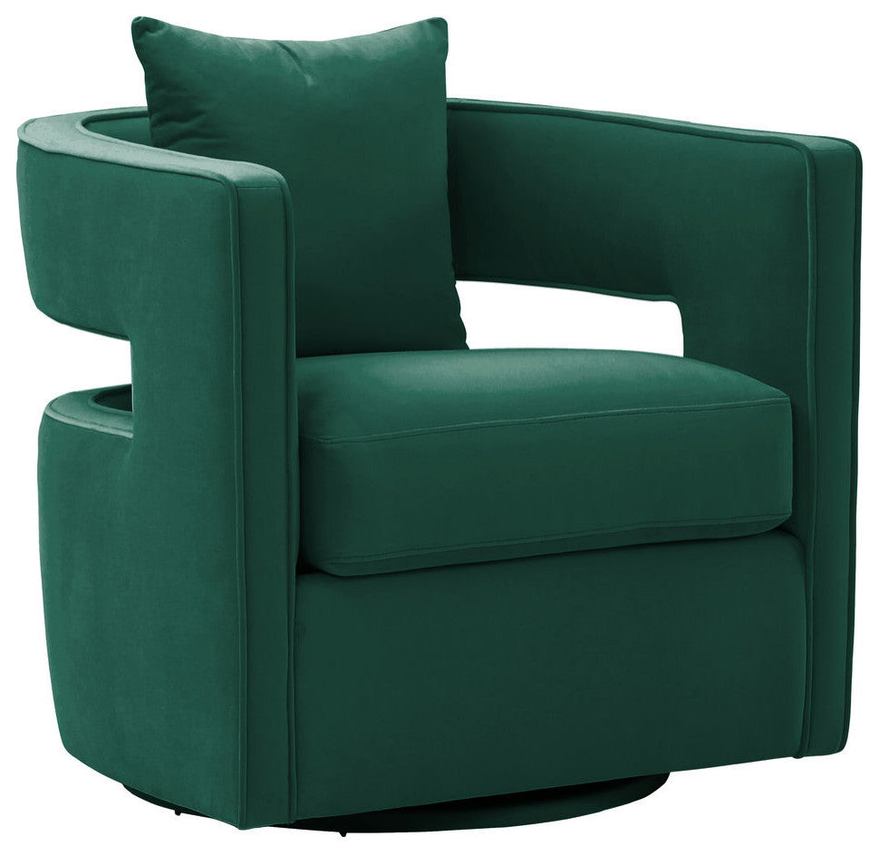 TOV Furniture Kennedy Forest Green Swivel Chair