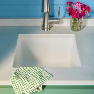 Eden Crisp White Fireclay 18" Single Bowl Undermount Kitchen Sink