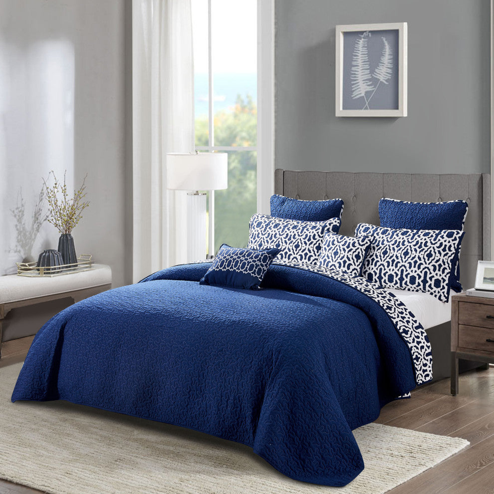 Montgomery Quilted 7 Piece Bed Spread Set, Montgomery, Queen