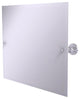 Frameless Landscape Tilt Mirror with Beveled Edge, Satin Chrome