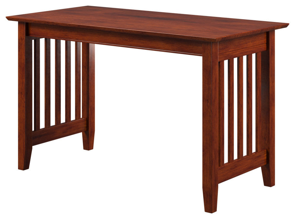 Traditional Desk, Hardwood Legs With Rectangular Table Top, Walnut