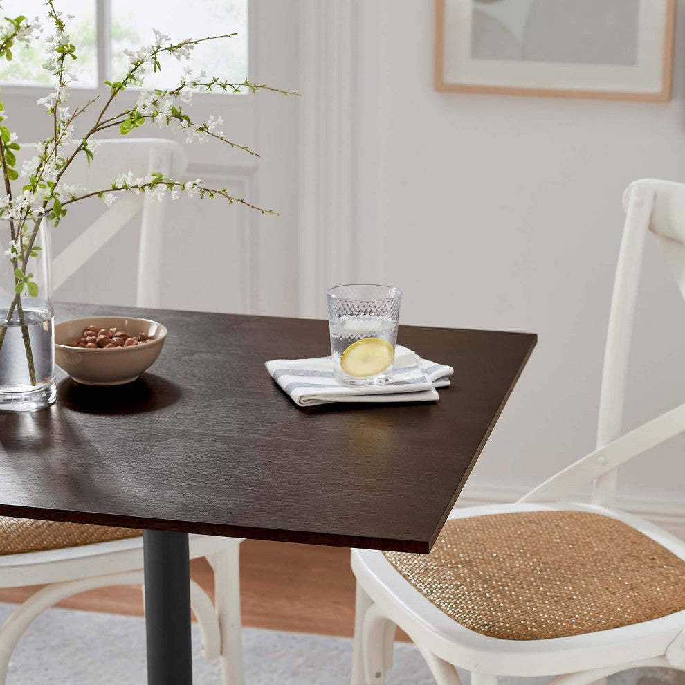 Lippa 28" Wood Square Dining Table EEI-4865-BLK-CHE