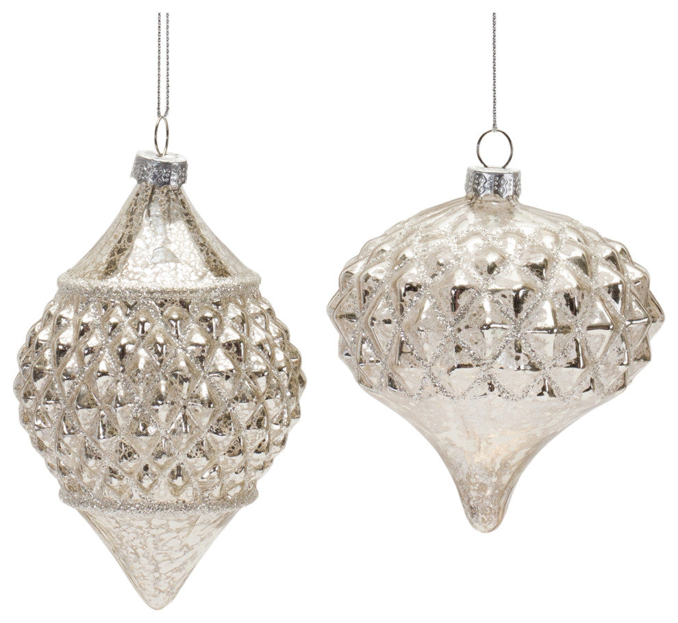 Harlequin Mercury Glass Ornament, 6-Piece Set