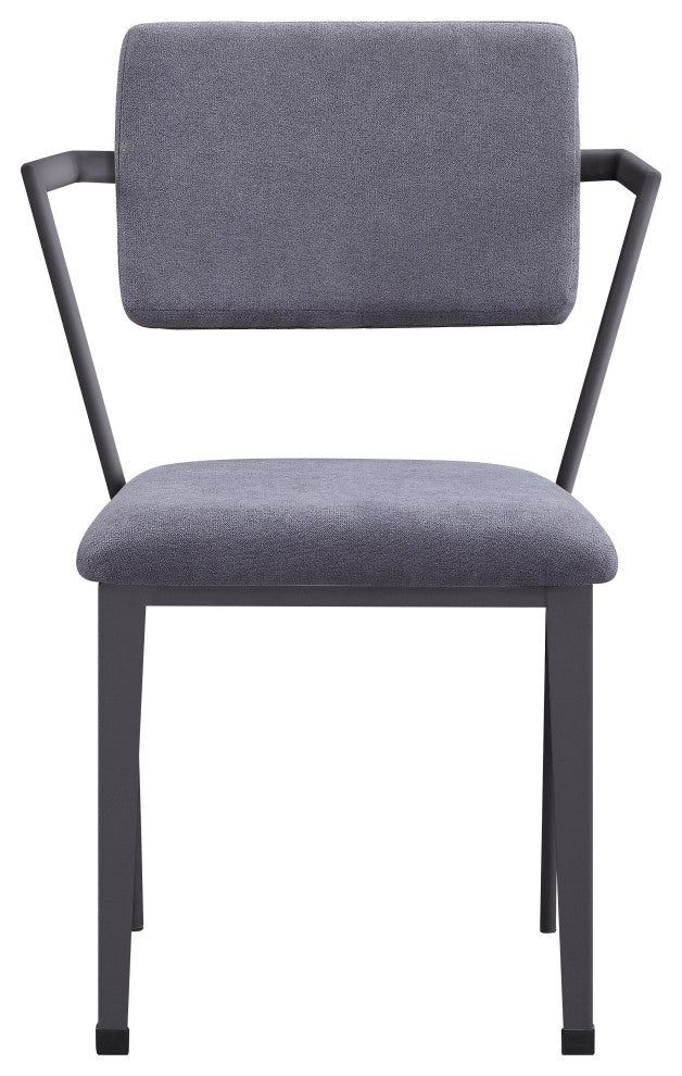 ACME Cargo Chair, Gray Fabric and Gunmetal