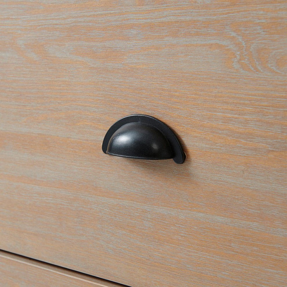 Modern Rustic Dresser, 5 Storage Drawers With Hooded Rubbed Bronze Pull Handles