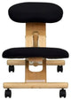 Flash Furniture Mobile Wooden Ergonomic Kneeling Office Chair in Black Fabric