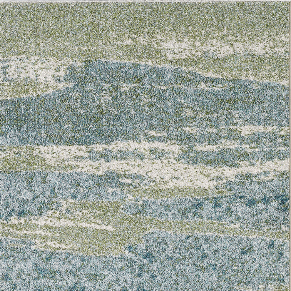 3"x5" Blue Sage Impressionistic Ocean Area Rug