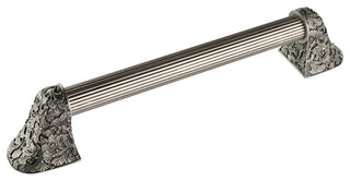 Florid Leaves Appliance Pull, Antique Pewter, 14", Fluted